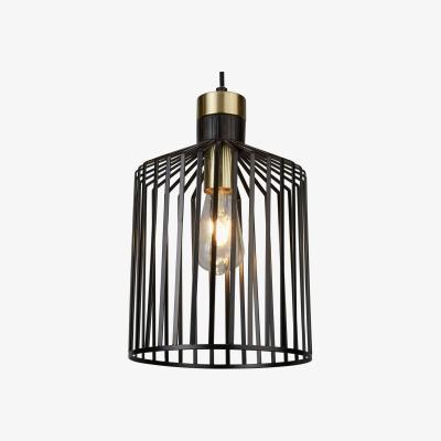The Range Bird Cage 1 Light Ceiling Pendant Antique Brass, Matt Black, E27 - Antique Brass / 22.5cm