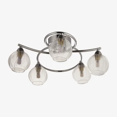 The Range Tatton 5lt Flush Ceiling Light - Polished Chrome Plate And Clear Ribbed Glass