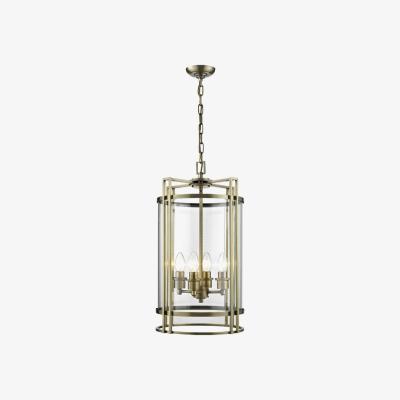 The Range Eaton Ceiling Pendant Lantern 4 Light Antique Brass, Glass - Antique Brass
