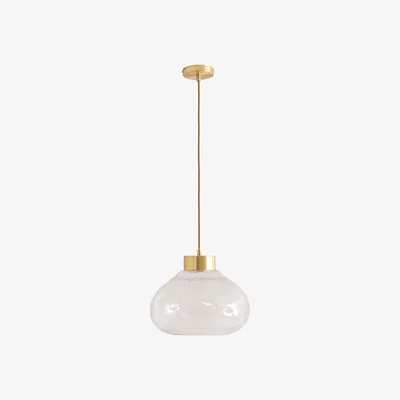 The Range Corinne Twill Clear Glass Capped Pendant Ceiling Light - Gold