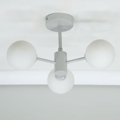 The Range Marlow Opaque Glass Globe 3 Arm Ceiling Light - Grey