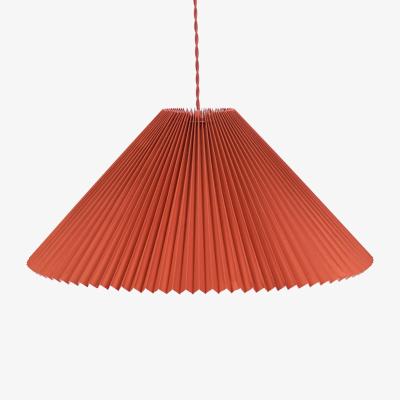 The Range Akira Fabric Pleated Single Drop Ceiling Pendant Light - Orange