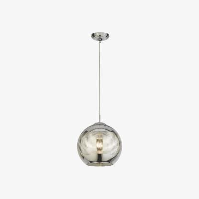 The Range Juno Chrome Stripped Glass Pendant  - Chrome