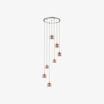 The Range Spring 7 Light Spiral Cluster Pendant Mesh Chrome, Copper, Glass, G9 - Chrome