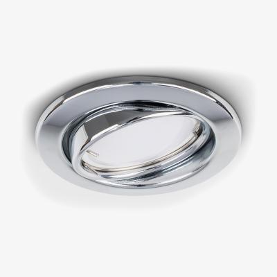 The Range GU10 Polished Chrome Tiltable Steel Ceiling Recessed Spotlight Downlight - Silver