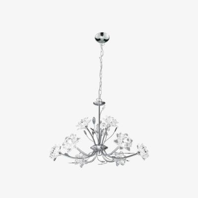 The Range Bellis 9 Light Ceiling Pendant Flower Design Chrome, Glass Nine, G9 - Chrome