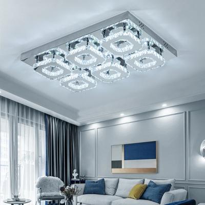 The Range Crystal Ceiling Light Flush Mount Chandelier - Six Rings