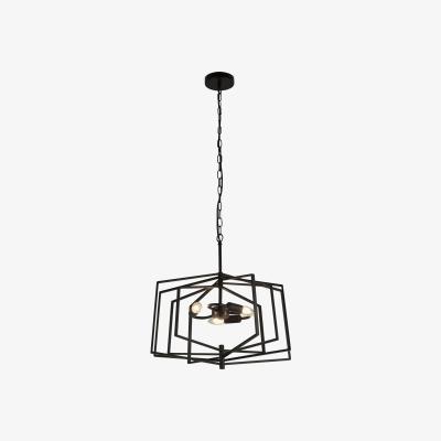 The Range Bergen Matt Black 3Lt Pendant - Black