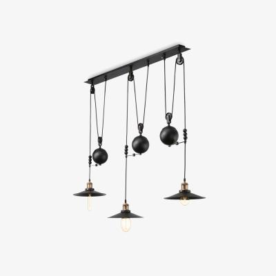 The Range Up And Down 3 Light Adjustable Ceiling Pendant Bar - Black