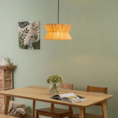 The Range Maddie Handmade Natural Paper Rope Ceiling Light Shade and LED Bulb - Neutral