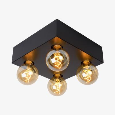 The Range Surtus Industrial Flush Ceiling Light Black - Black
