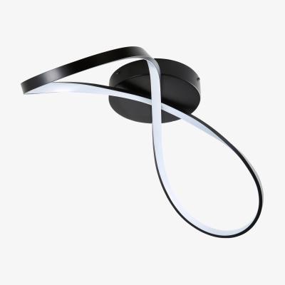The Range Finn LED Swirl Flush Bathroom Ceiling Light - Black
