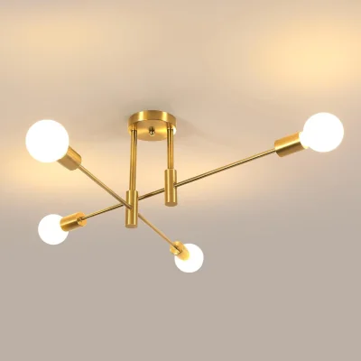The Range GOECO Ceiling Lights 180° Adjustable Sputnik Chandelier, E27 Bulb Not Included-Gold - Gold