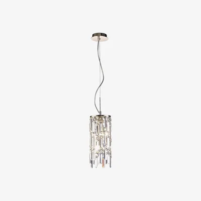 The Range Maddison Ceiling Pendant Cylinder 2 Light G9 Rose Gold, Crystal - Rose Gold