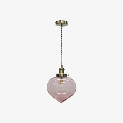 The Range Layla Pink Vintage Design Pendant Light With Antique Brass Flex Set - Antique Brass & Blush Pink