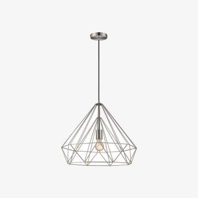 The Range Spring Wire Large Ceiling Pendant Satin Nickel, E27 - Satin Nickel