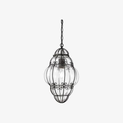 The Range Anfora 1 Light Ceiling Pendant - Black / 22.5cm