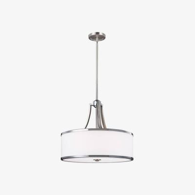 The Range Prospect Park 4 Light Round Ceiling Pendant Satin Nickel, Chrome, E27 - Satin Nickel