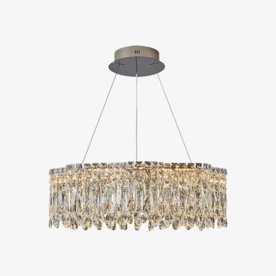The Range Genuine Crystal LED Chandelier Pendant Light with Remote Control Dimmable 60cm - Clear White