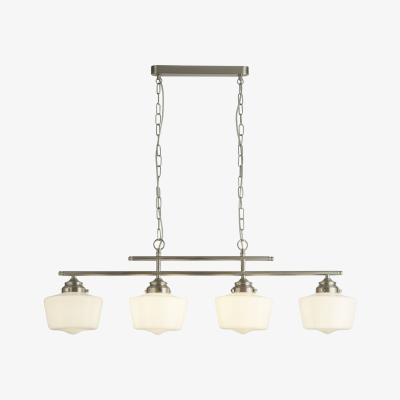 The Range 4 Light Pendant with Opal Glass - Silver