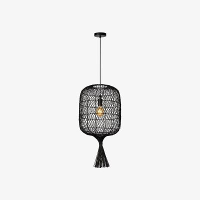 The Range Garve Scandinavian Rattan Pendant Light Black - Black