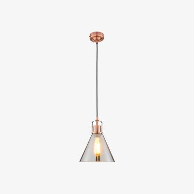 The Range Clara Pendant Ceiling Light with Smoke Shade - Copper