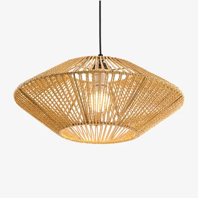 The Range Livingandhome Vintage Hemp Rope Ceiling Pendant Light, Short Version - Brown