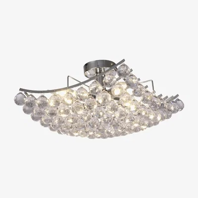 The Range Rayne Flush Ceiling Lamp with Acrylic Spheres, 4 Light E14 Polished Chrome - Polished Chrome