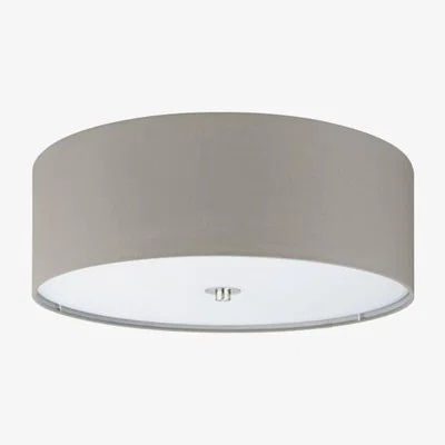 The Range Pasteri Taupe Fabric Flush Ceiling Light - Brown / 3