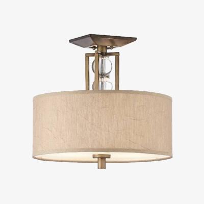 The Range Celestial 3 Light Semi Flush Ceiling Light Bronze, Beige, E27 - Bronze