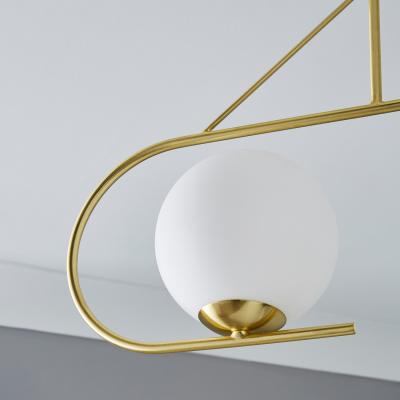 The Range Nik Semi Flush Ceiling Light - Satin Brass
