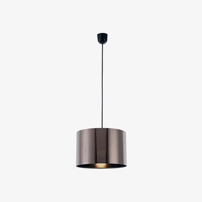 The Range Dako Black Ceiling Pendant E27, Metallic Gun Metal Shade, Ceiling Bracket - Black