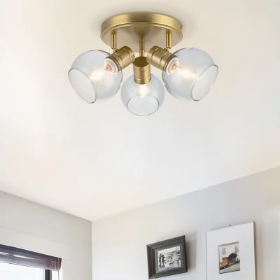 The Range COSYLYTE Hilston 3 Light Glass Spotlight - Gold