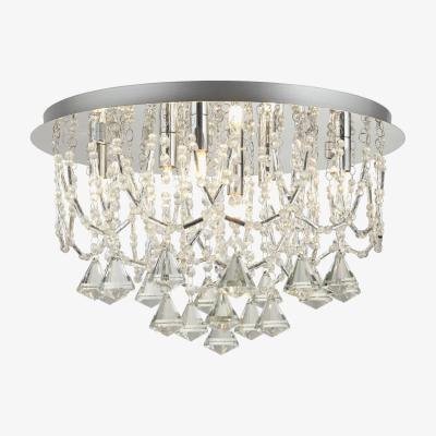 The Range Mela 6 Light Ceiling Semi Flush Light Chrome, Clear with Crystal Glass, G9 - Chrome