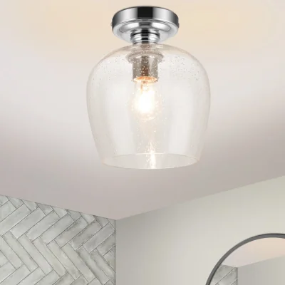 The Range COSYLYTE Oakdale Bathroom Glass Ceiling Light - Chrome
