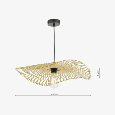 The Range Deja Easy Fit Pendant Natural Rattan
