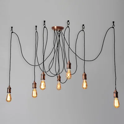 The Range Alton Industrial Cluster Pendant - Copper / 7 / 200cm