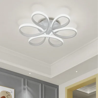 The Range Acrylic Petal LED Semi Flush Ceiling Light-large - White