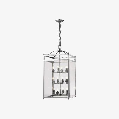 The Range Aston Ceiling Pendant Lantern 12 Light Polished Chrome, Glass - Polished Chrome