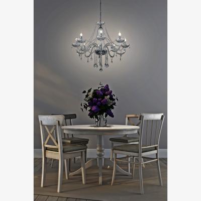 The Range EGLO Basilano Chrome Glass Crystal Pendant Light, (D) 82cm - Silver