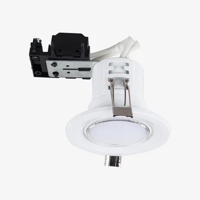 The Range 10 Pack Fire Rated Gloss White Recessed GU10 Ceiling Spotlights Downlights - White