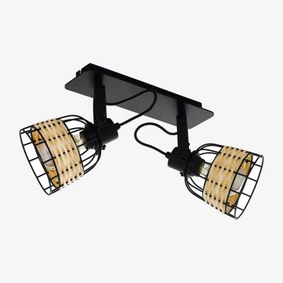 The Range EGLO 2 Set Ceiling Light E27 Black RATTAN ANWICK 1 (21) WBS - Black
