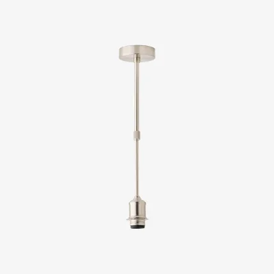 The Range Shaw Brushed Chrome Adjustable Drop Pendant Lampholder - Brushed Chrome