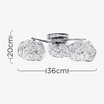 The Range 3 Way Chrome And Clear Acrylic Jewel Intertwined Rings Design Ceiling Light - Silver