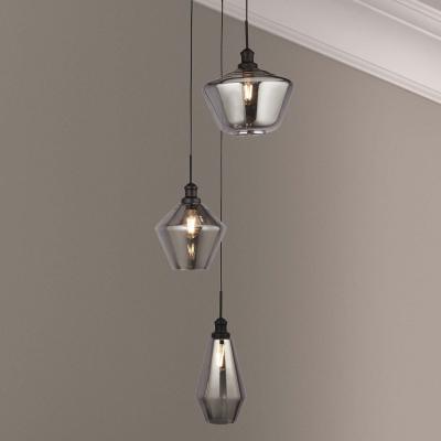 The Range 3 Light Multi Drop with Different Shape Shades - Black
