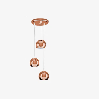 The Range Retro Eyeball 3 Way Droplet Ceiling Pendant Light Fitting In Copper Finish - Copper