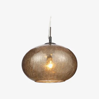 The Range Crackle Effect Glass Ceiling Pendant - Black
