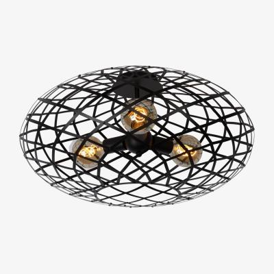 The Range Wolfram Modern Flush Ceiling Light Black - Black / 65cm