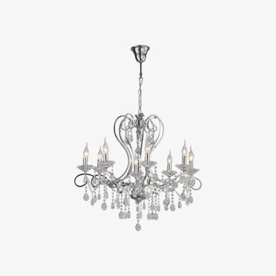 The Range Vela Ceiling Pendant Chandelier 8 Light Polished Chrome, Crystal - Polished Chrome