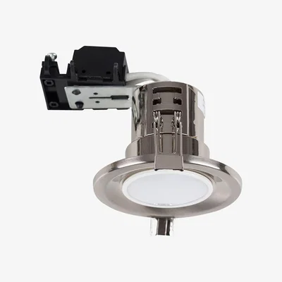 The Range Modern Fire Rated Brushed Chrome GU10 Recessed Ceiling Downlight Spotlight - Brushed Chrome